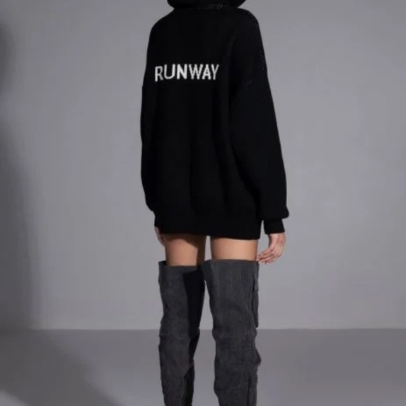 AKIRA Sweaters - Black hooded oversized sweatshirt